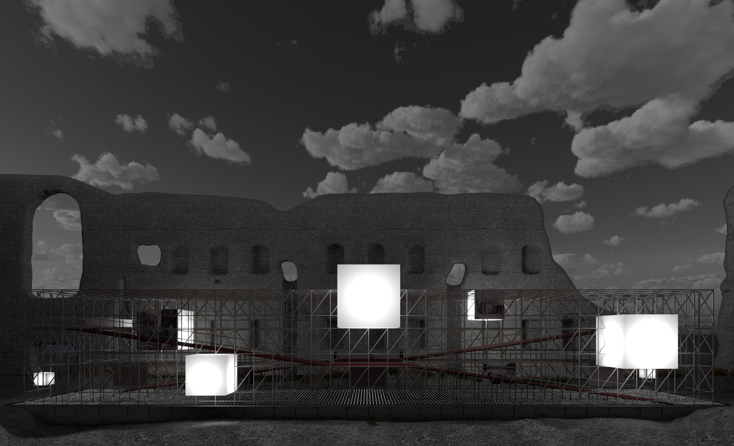 Eterna Bellezza — black and white study, night